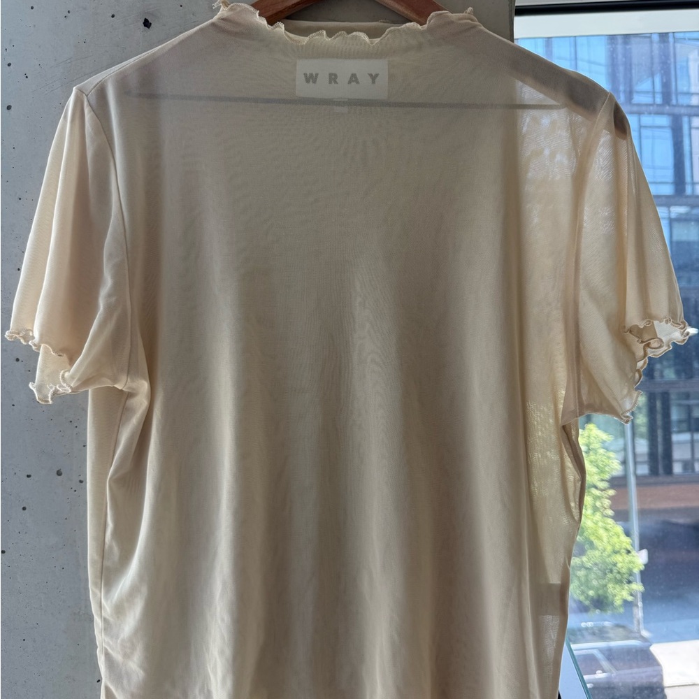 WRAY NYC Maya short sleeved top in Cream, size 2X